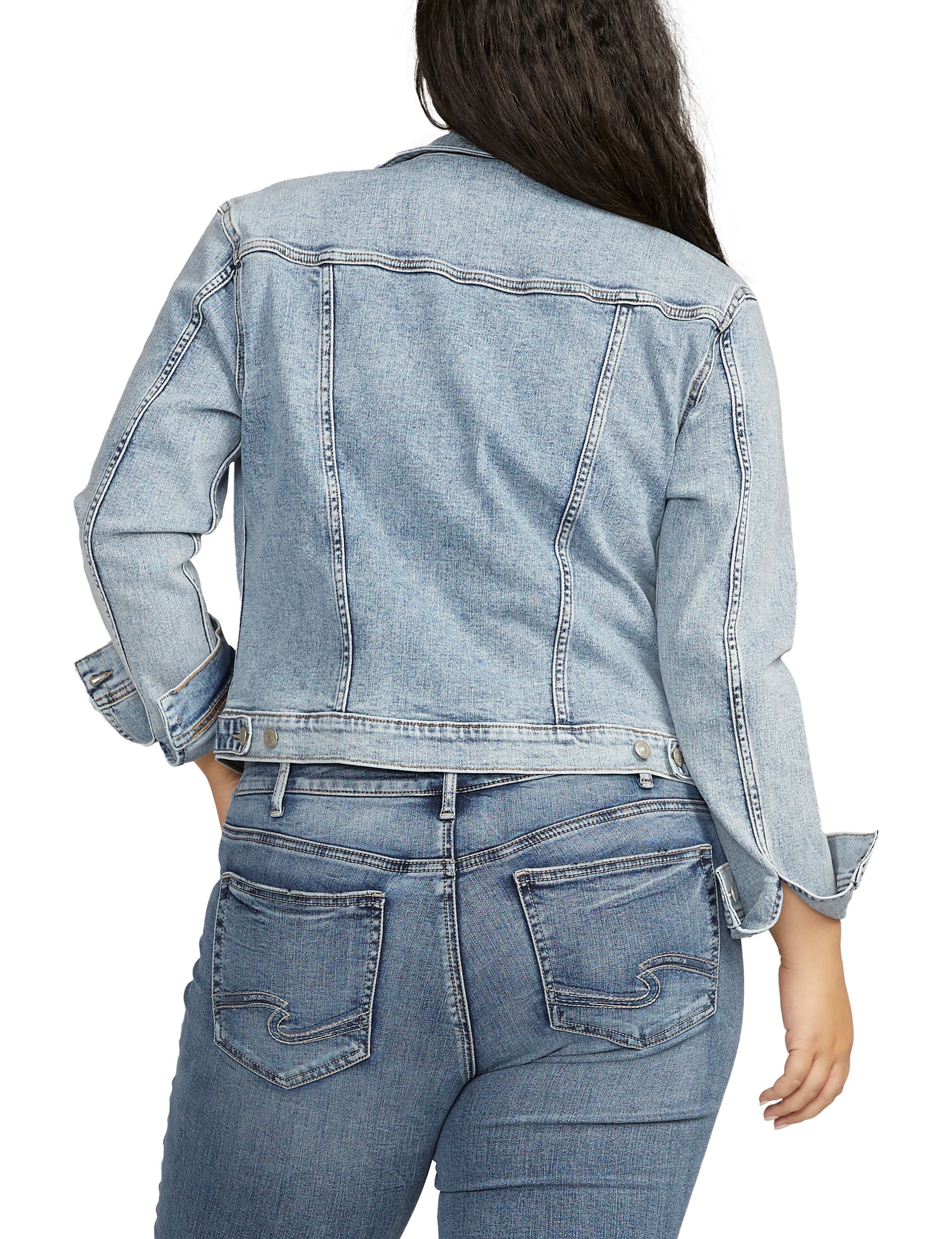 Silver Women's Fitted Jean Jacket