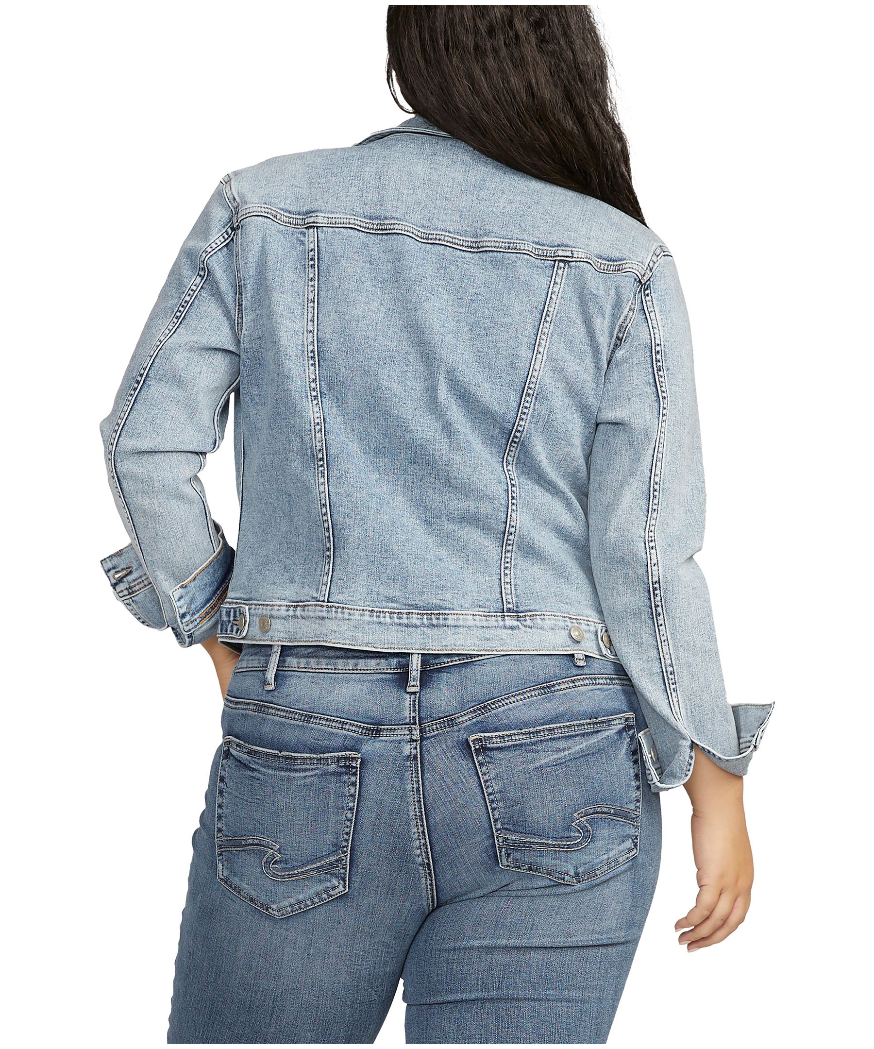 Silver Women's Fitted Jean Jacket