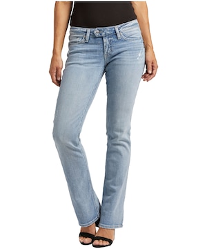 Jean semi-évasé étroit à taille basse pour Jeans