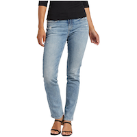 Silver Women's Elyse Mid Rise Straight Leg Jeans Front_Flat