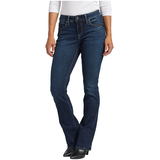 Jean étroit à taille mi-basse et à jambe semi-évasée pour femmes, Silver, Elyse Front_Flat