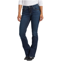 Silver Women's Elyse Mid Rise Slim Bootcut Jeans Front_Flat
