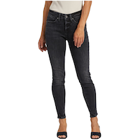 Silver Women's Suki Mid Rise Skinny Jeans Front_Flat