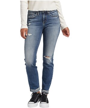 Silver Women's Suki Mid Rise Slim Straight Leg Jeans