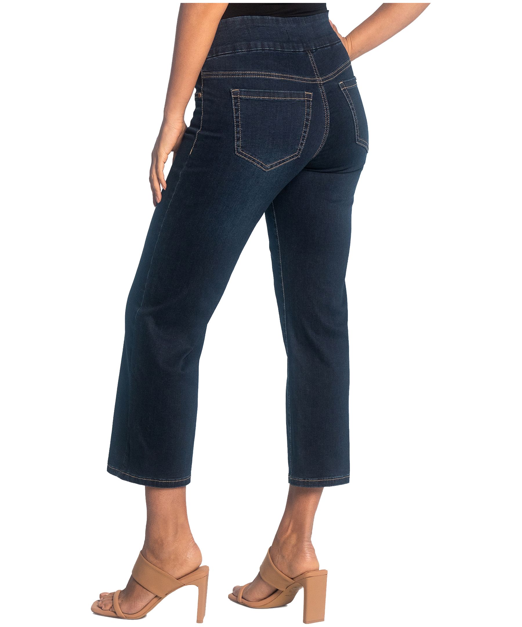 Jean court à enfiler à jambe large pour femmes, Lois, Liette