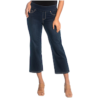 Jean court à enfiler à jambe large pour femmes, Lois, Liette Front_Flat