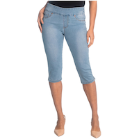 Jean capri à enfiler à jambe étroite pour femmes, Lois, Liette Front_Flat