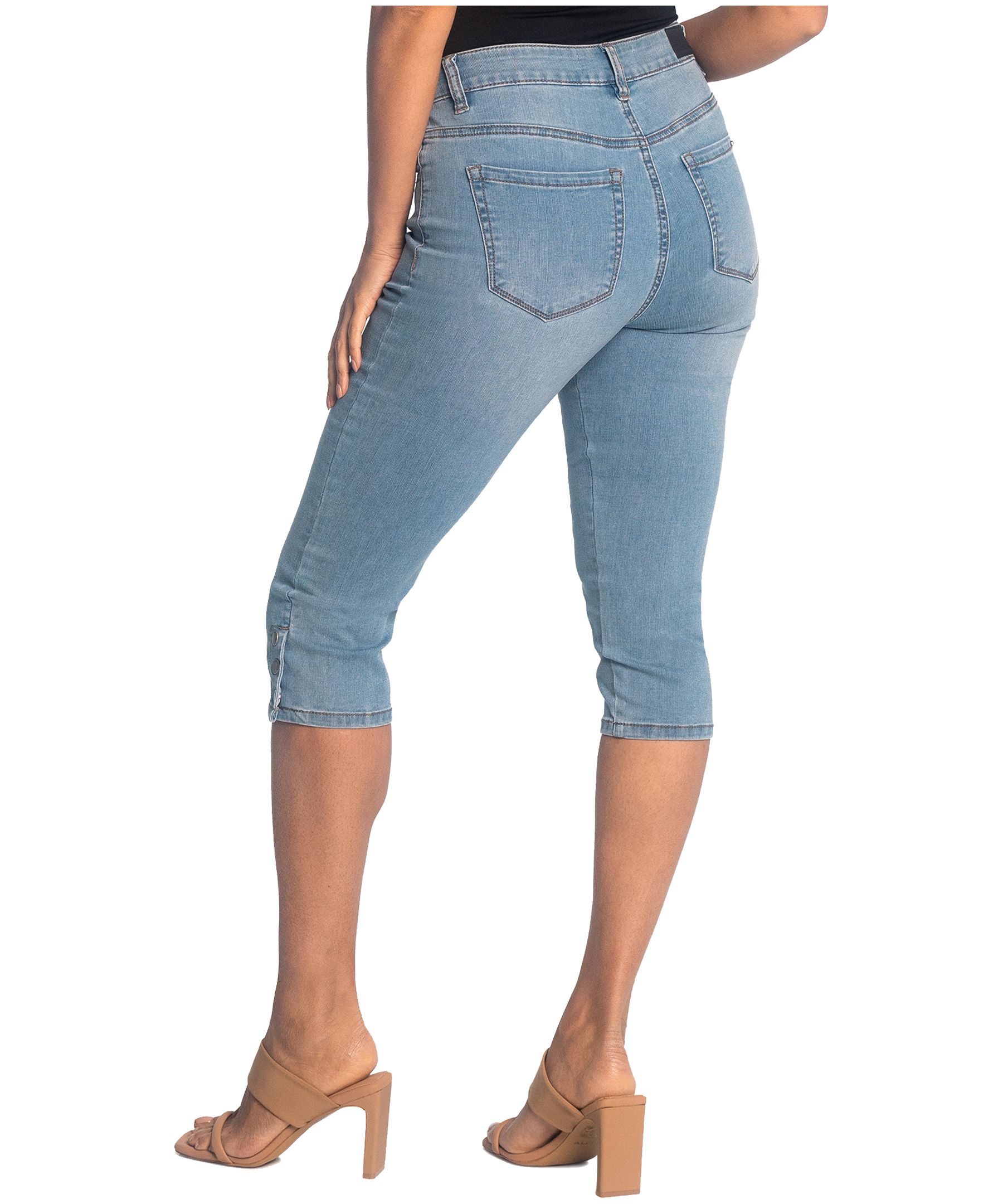 Jean capri à taille mi-basse et à jambe étroite pour femmes, Lois, Alexane