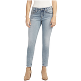 Silver Women's Elyse Mid Rise Classic Fit Skinny Jeans Front_Flat