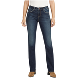 Jean coupe classique à taille mi-basse et à jambe semi-évasée pour femmes, Elyse, Silver Front_Flat