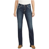 Silver Women's Elyse Mid Rise Classic Fit Bootcut Jeans Front_Flat
