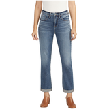 Jean coupe boyfriend à taille haute et à jambe étroite pour femmes, Beau Front_Flat