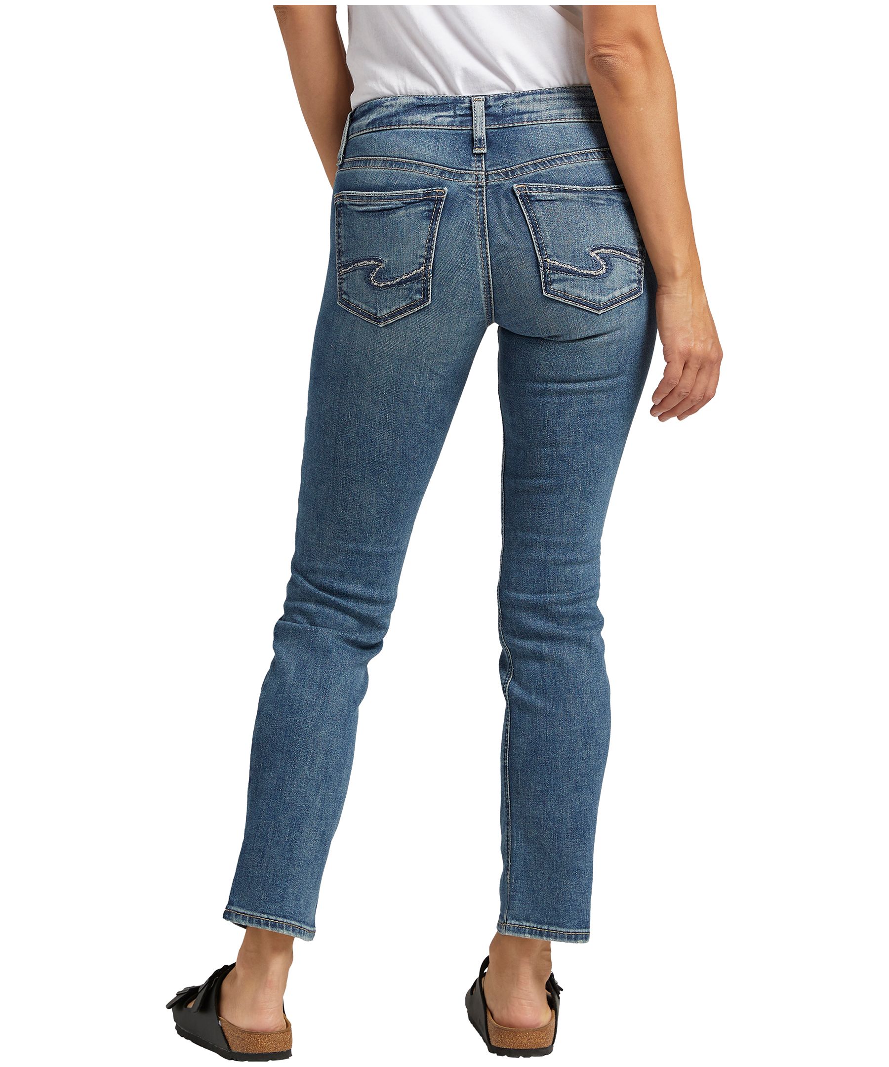 Silver Women's Britt Low-Rise Curvy Fit Straight Leg Jeans