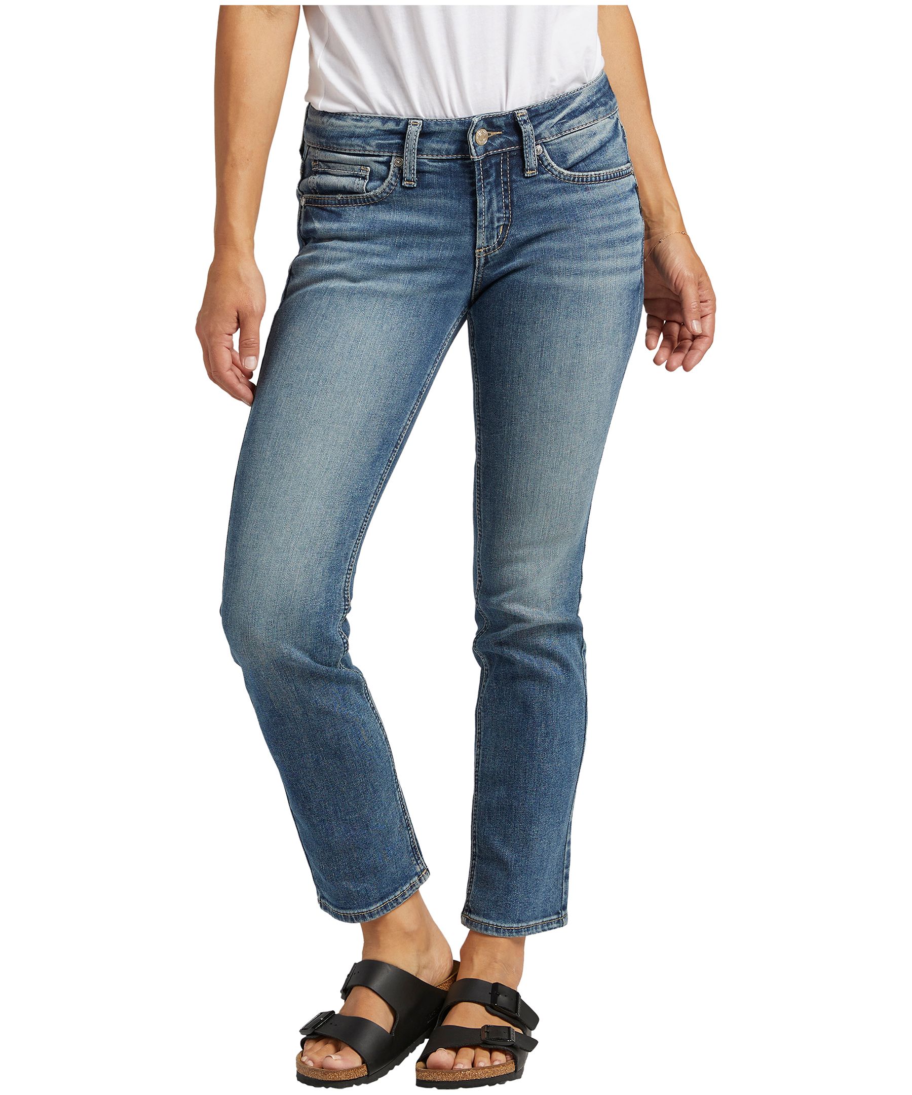 Silver Women's Britt Low-Rise Curvy Fit Straight Leg Jeans