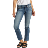 Silver Women's Britt Low-Rise Curvy Fit Straight Leg Jeans Front_Flat