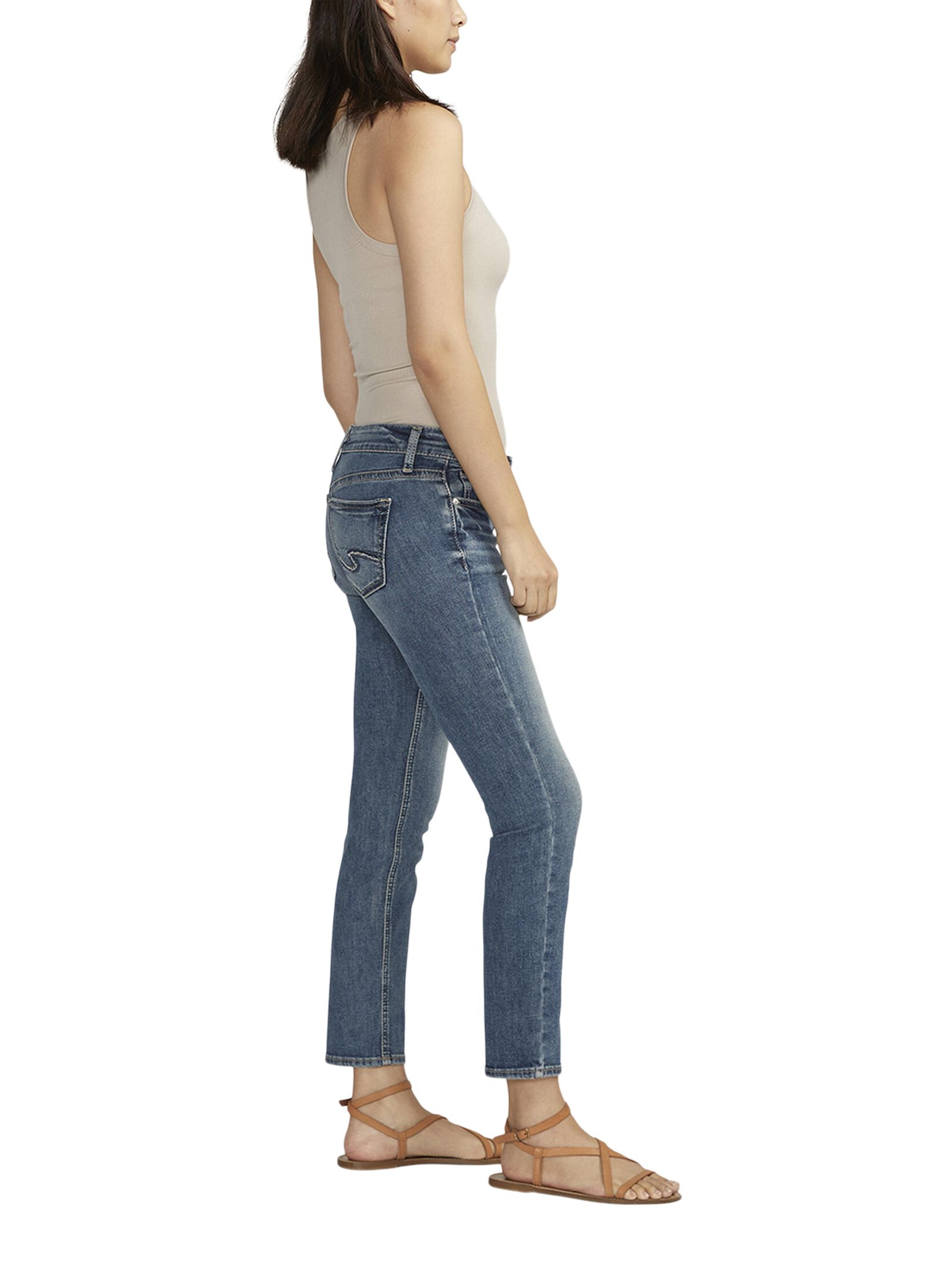 Silver Women's Britt Low-Rise Curvy Fit Straight Leg Jeans