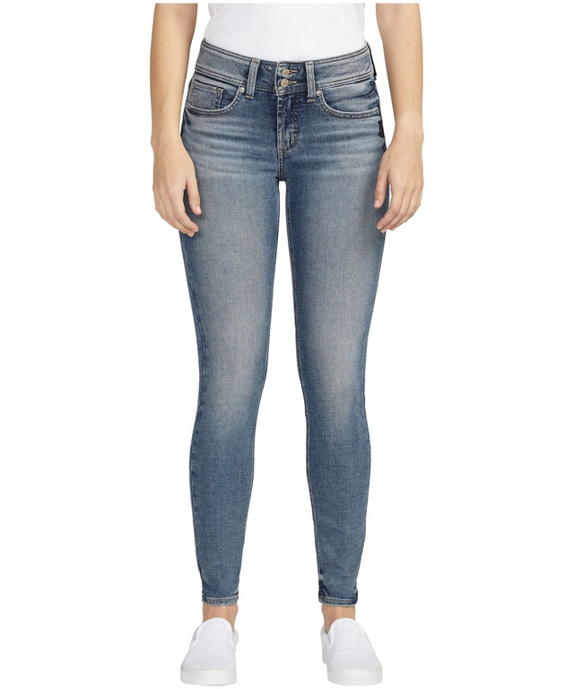 Silver Women's Suki Mid Rise Curvy Fit Skinny Jeans