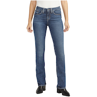 Silver Women's Suki Mid Rise Slim Leg Bootcut Jeans Front_Flat