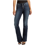 Silver Women's Suki Mid-Rise Curvy Fit Bootcut Jeans Front_Flat