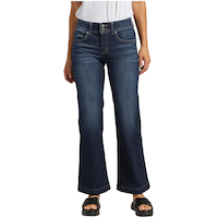 Silver Women's Suki Mid Rise Wide Leg Trouser Jeans Front_Flat