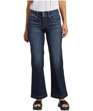 Jean à jambe pantalon large et à taille mi-basse pour femmes, Suki