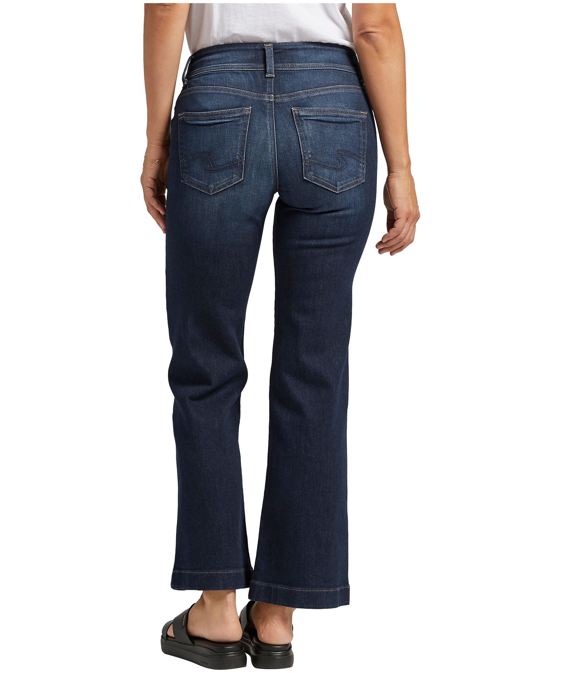 Silver Women's Suki Mid Rise Wide Leg Trouser Jeans