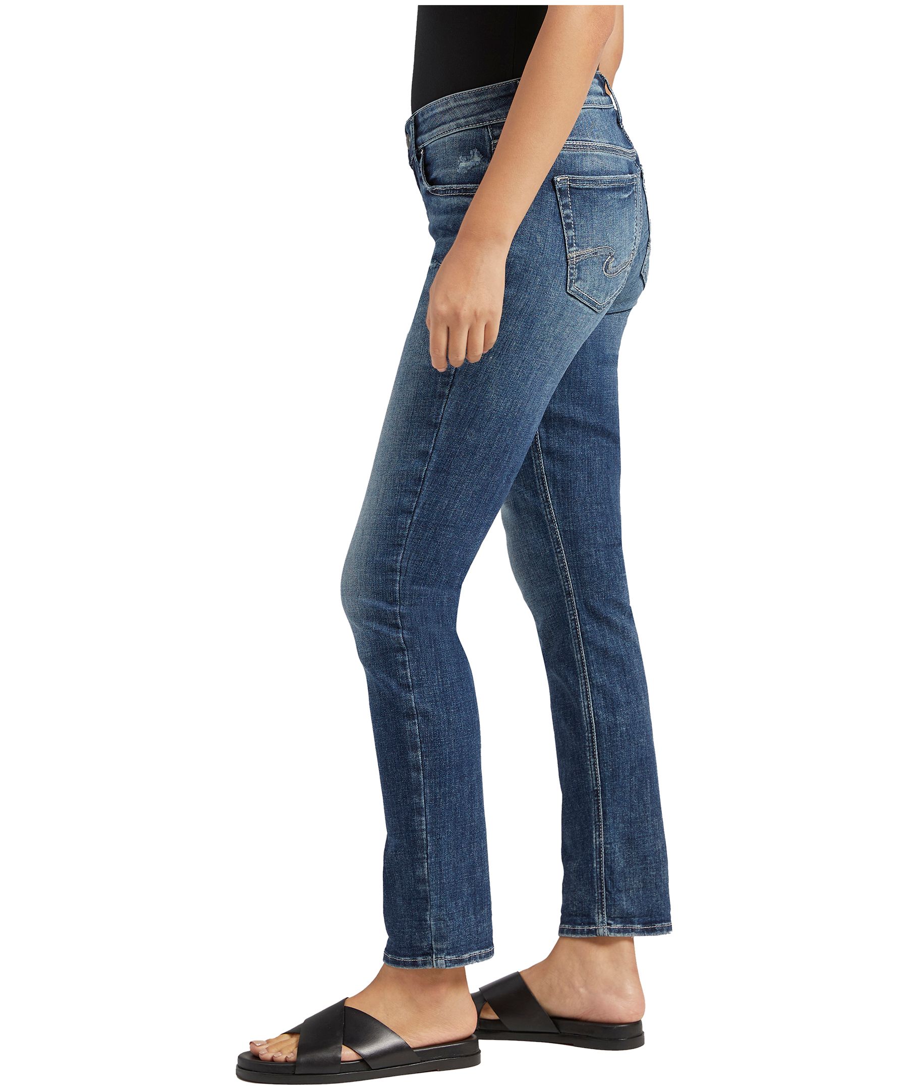 Lucky Brand Mid Rise Sweet Straight Leg Ankle Length Stretch Denim Jeans