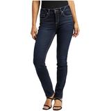 Jean à jambe droite et à taille mi-basse pour femmes, Elyse, Silver Front_Flat