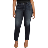 Jean à jambe droite et à taille mi-basse pour femmes, Suki, Silver - Taille plus Front_Flat