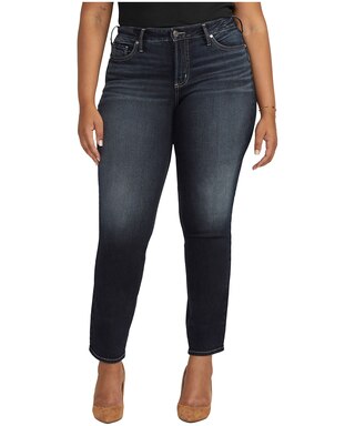 Silver Women's Suki Mid-Rise Straight Leg Jeans - Plus Size