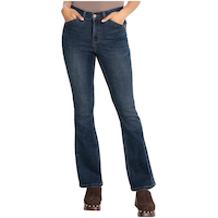 Jean Georgia à taille haute et à jambe évasée pour femmes, Lois Front_Flat