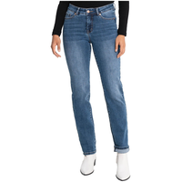 Jean Georgia à taille haute et à jambe droite pour femmes, Lois Front_Flat