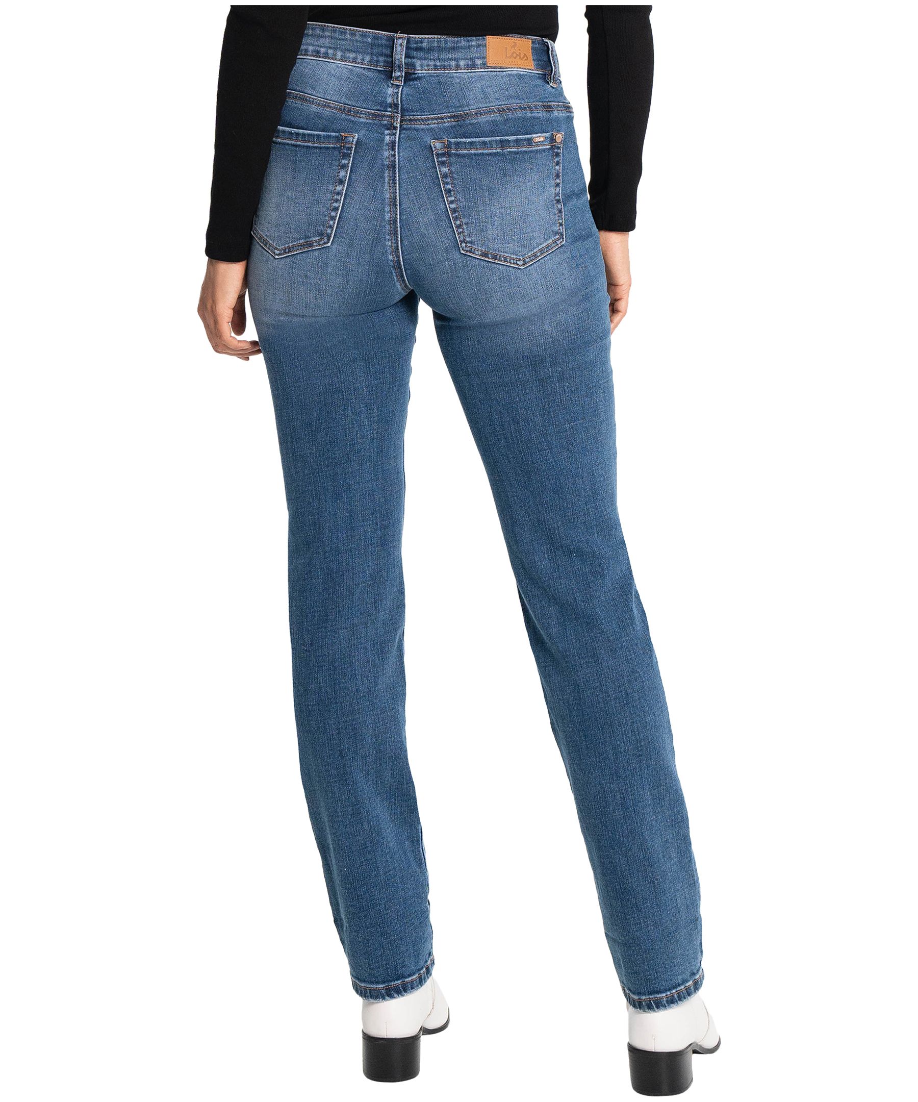 Jean Georgia à taille haute et à jambe droite pour femmes, Lois