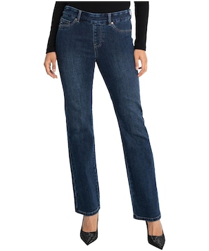 Lois Women's Maddie Mid Rise Straight Leg Pull On Jeans
