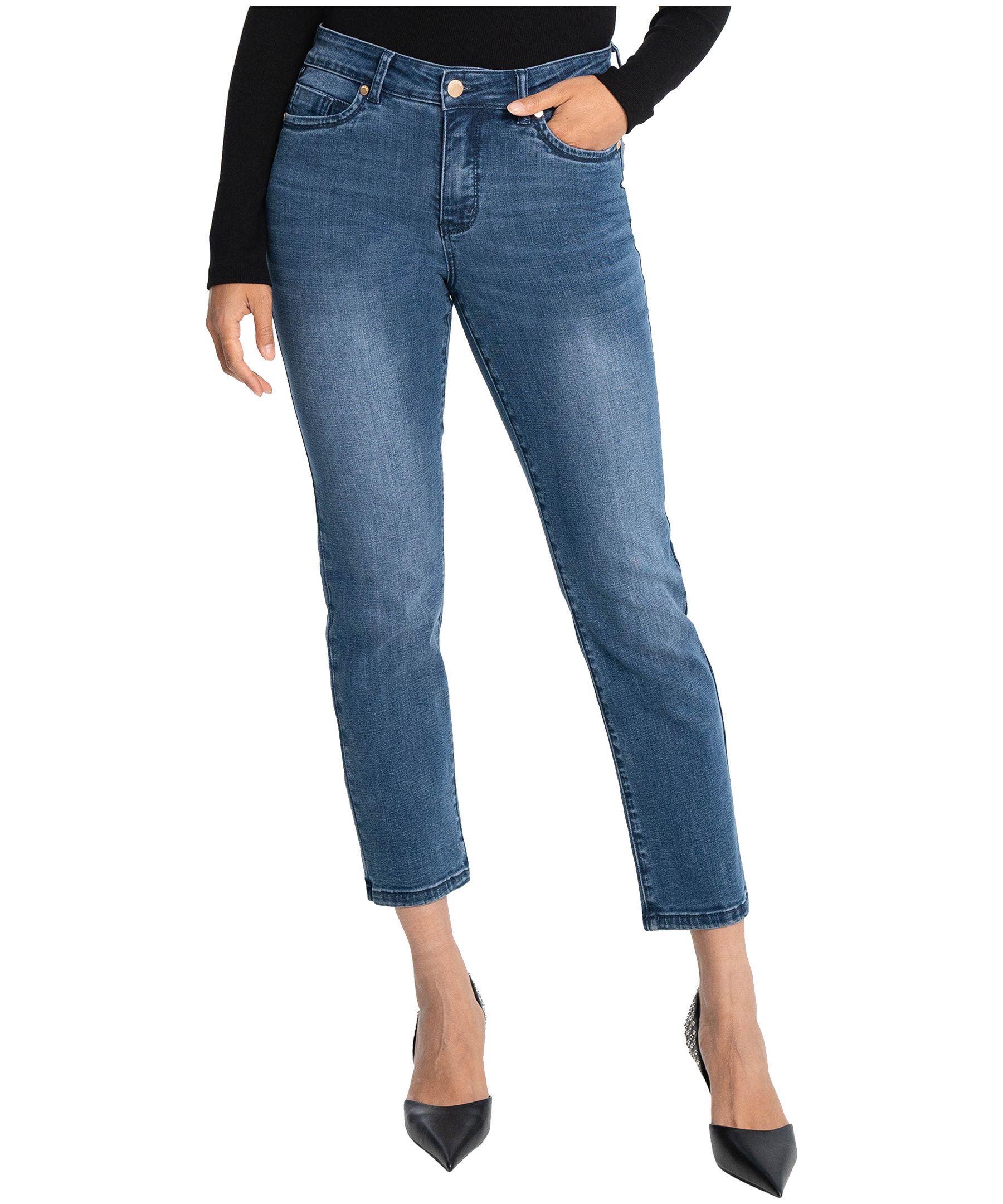 Jean Gigi à jambe étroite et à taille mi-basse pour femmes, Lois