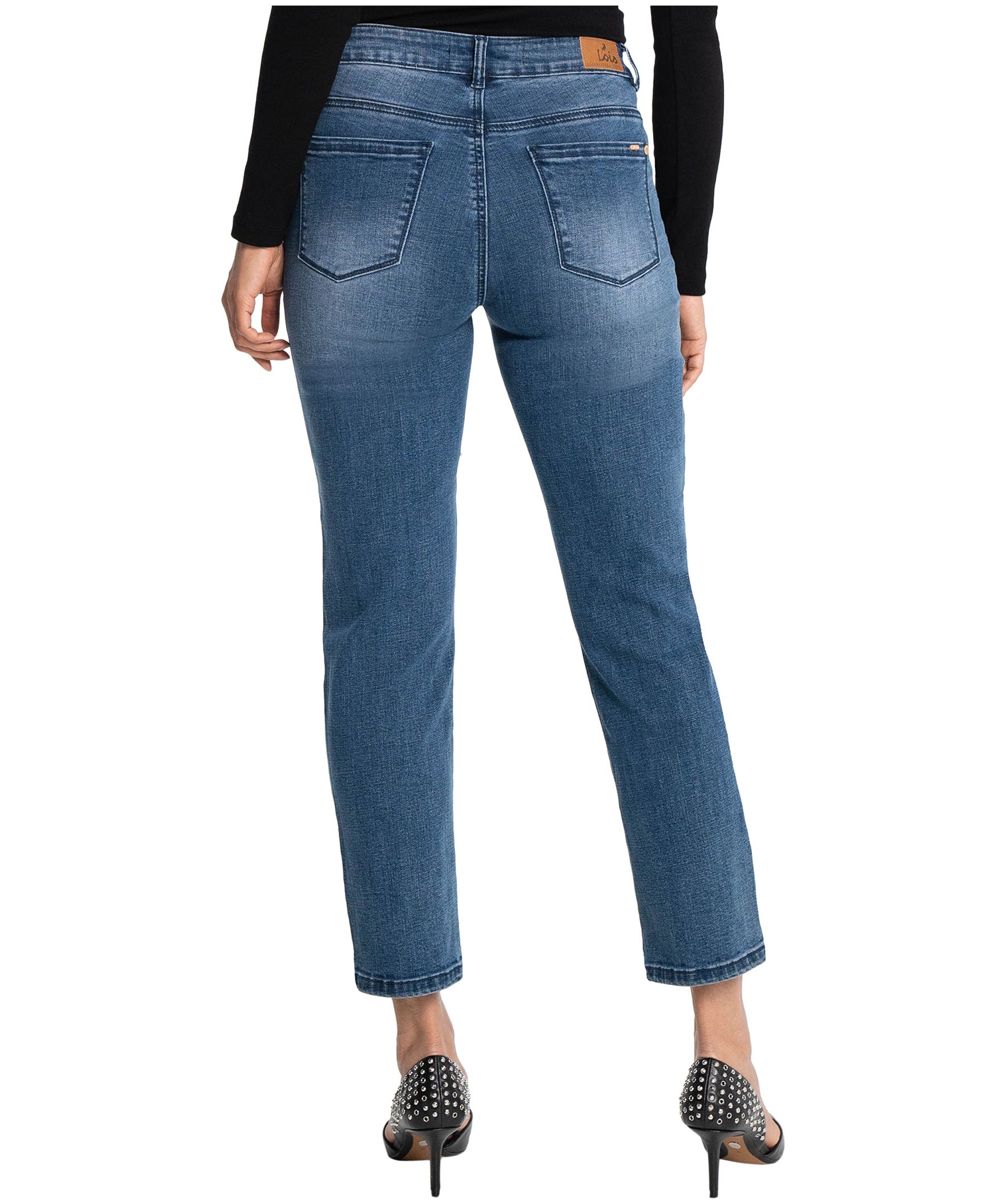 Jean Gigi à jambe étroite et à taille mi-basse pour femmes, Lois