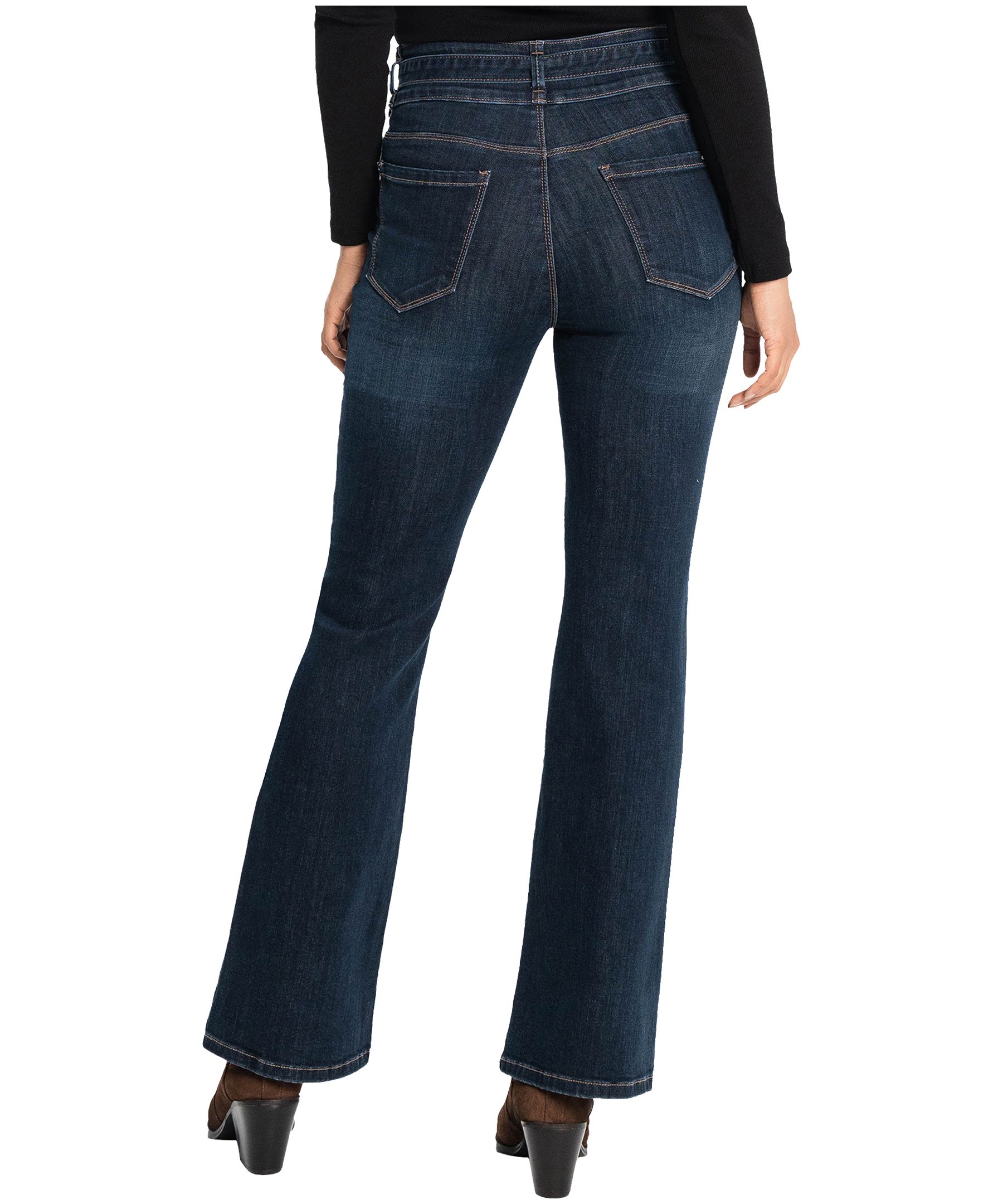 Jean Erika à ceinture, à taille haute et à jambe évasée pour femmes, Lois