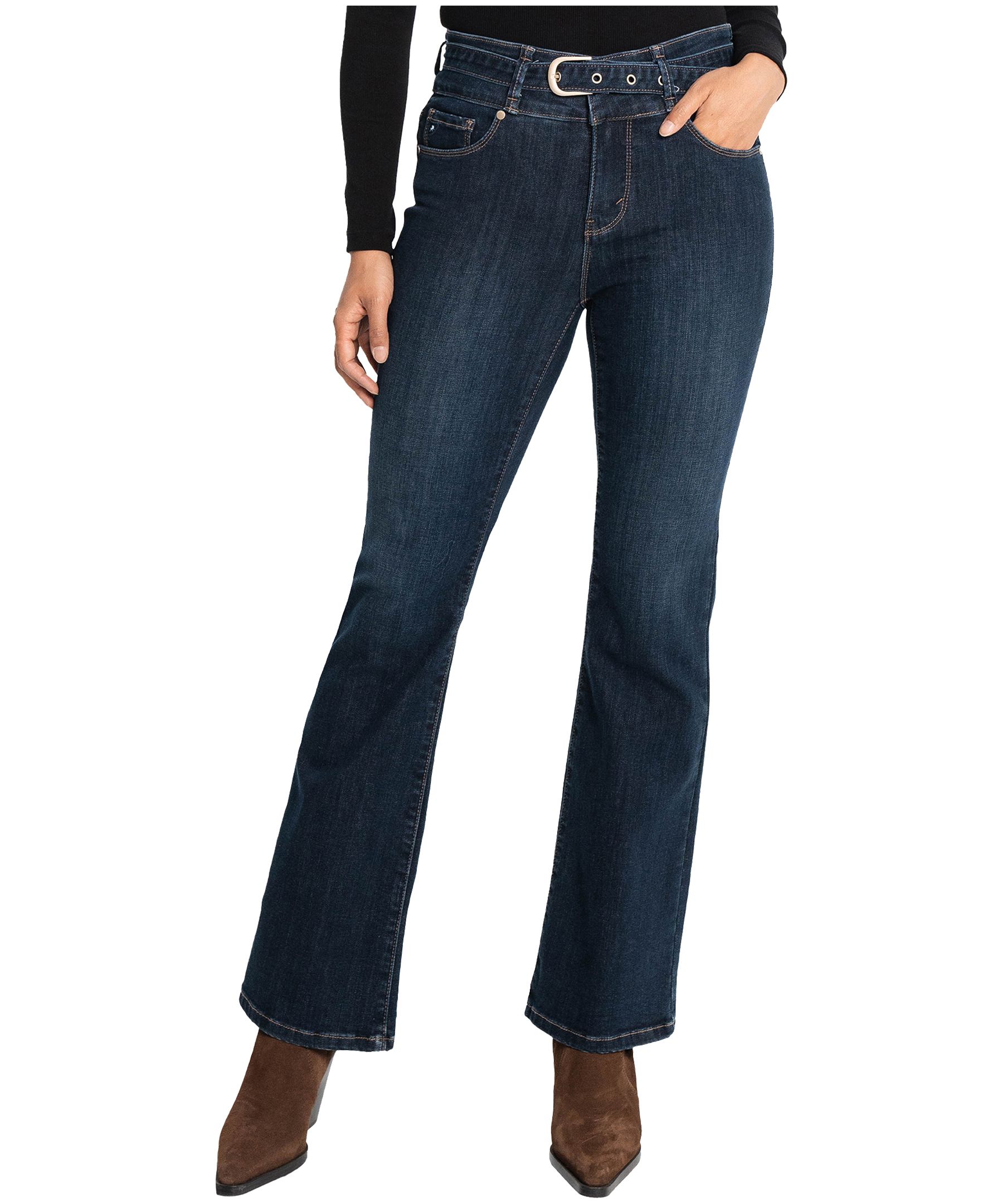 Jean Erika à ceinture, à taille haute et à jambe évasée pour femmes, Lois