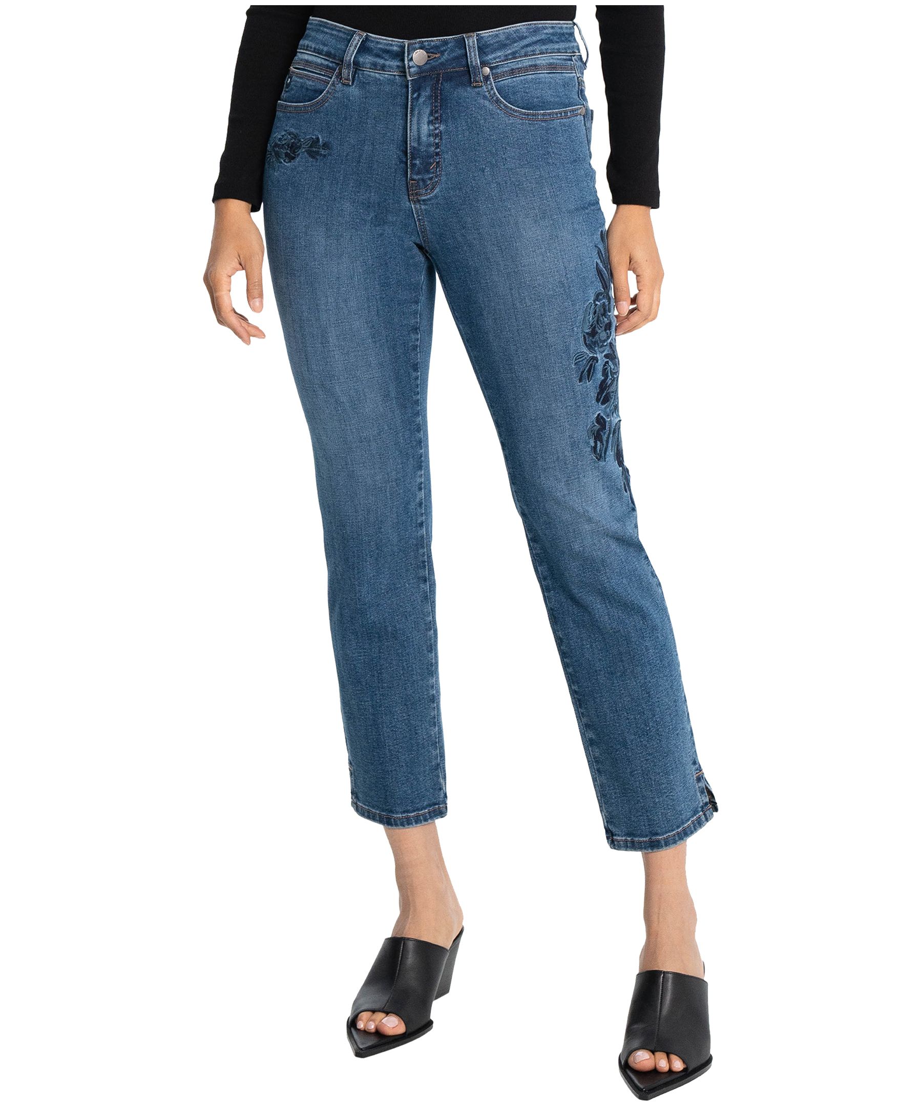 Lois Gigi Mid Rise Slim Leg Embroidered Jeans | Marks
