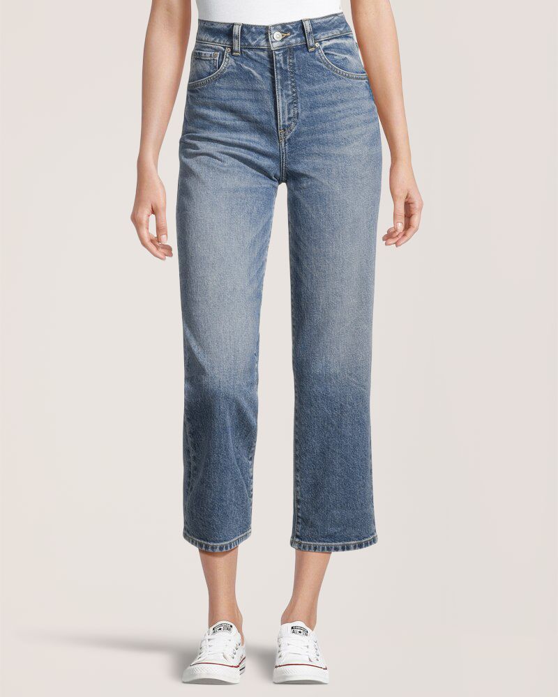Denver Hayes Women's High Rise Straight Leg Crop Jeans