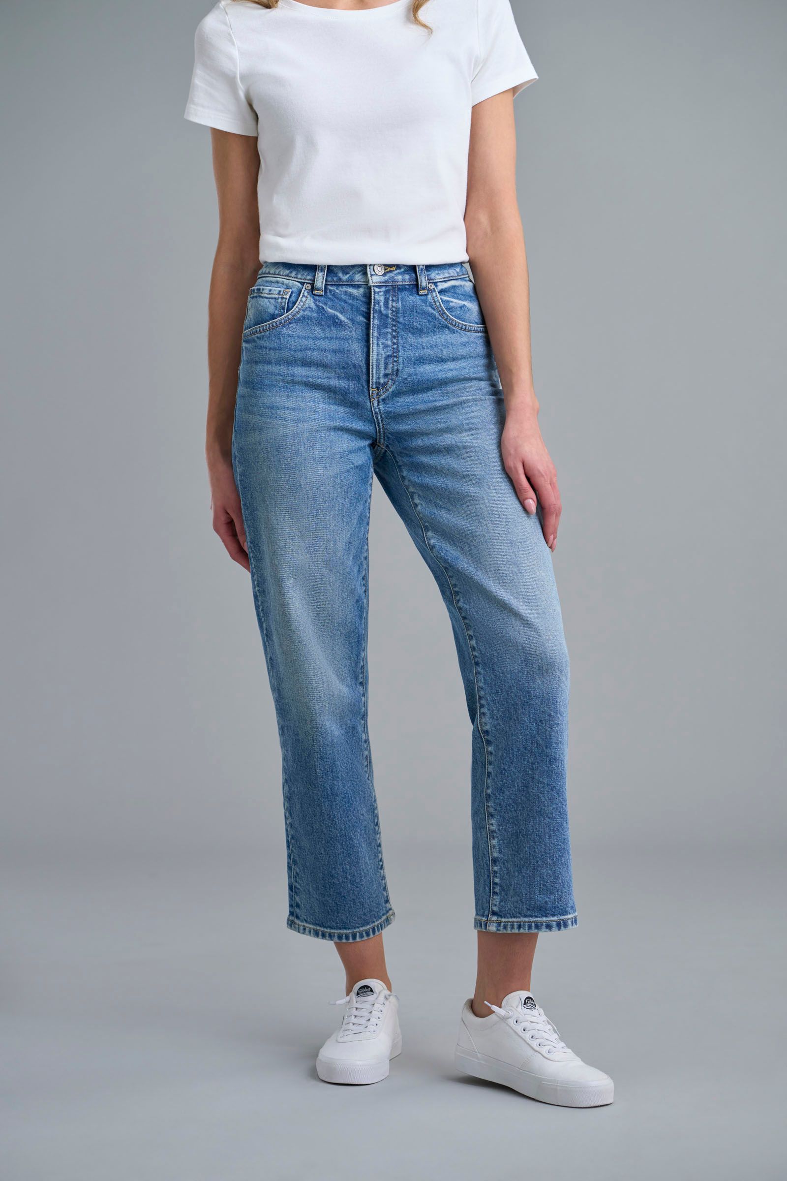 Denver Hayes Women's High Rise Straight Leg Crop Jeans