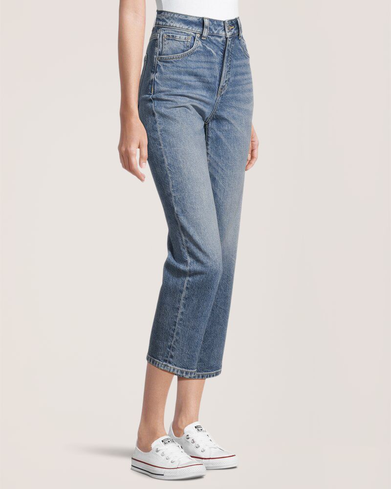 Denver Hayes Women's High Rise Straight Leg Crop Jeans