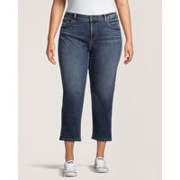 Jean court à jambe droite et taille mi-haute qui épouse les courbes pour femmes, Denver Hayes Front_Flat