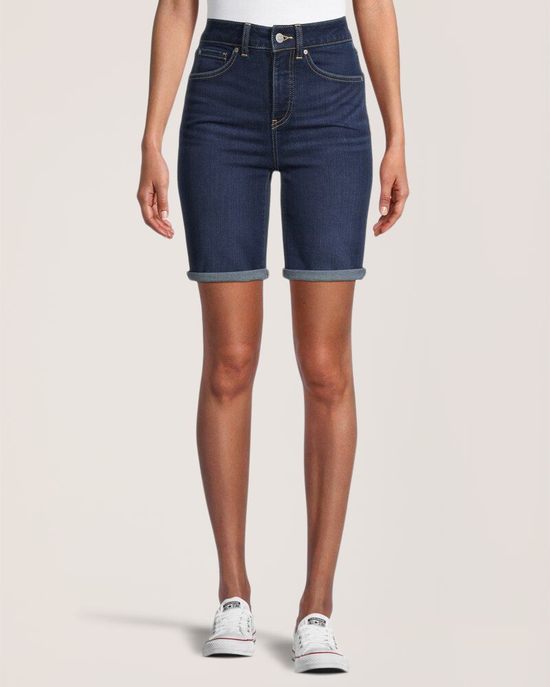 Bermuda en denim à taille haute pour femmes, Denver Hayes