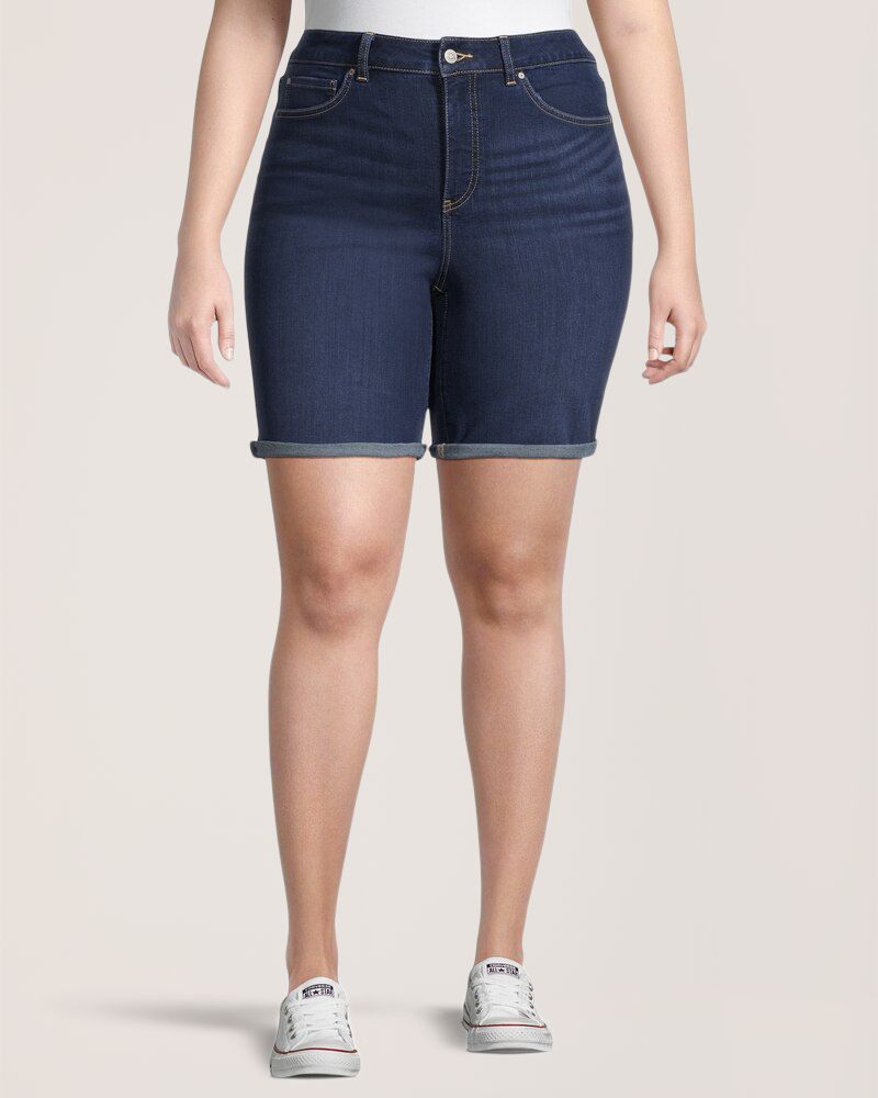Bermuda en denim à taille haute pour femmes, Denver Hayes