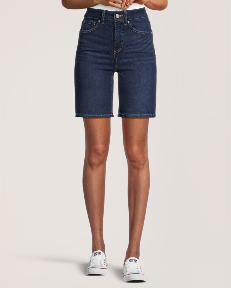 Bermuda en denim à taille haute pour femmes, Denver Hayes