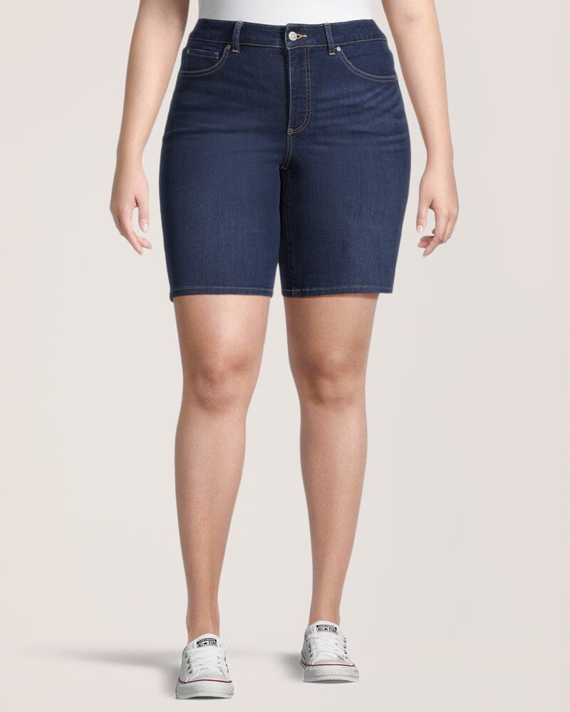 Bermuda en denim à taille haute pour femmes, Denver Hayes