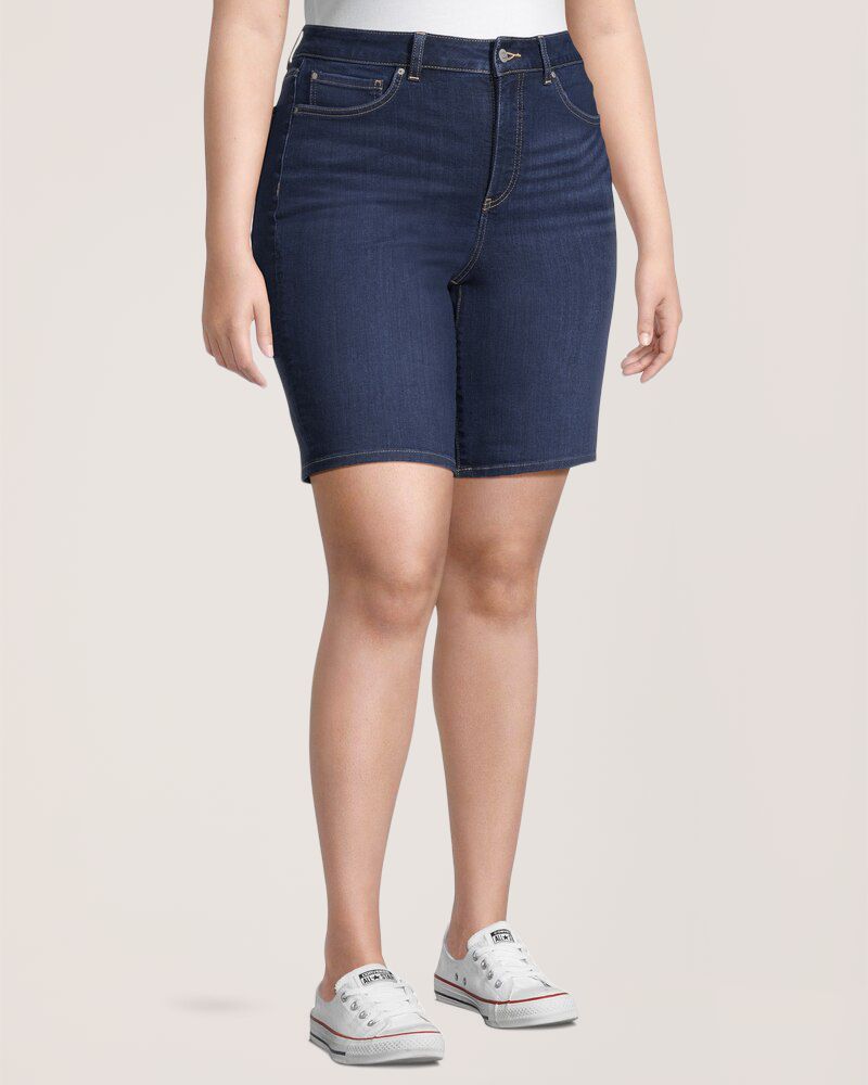 Bermuda en denim à taille haute pour femmes, Denver Hayes