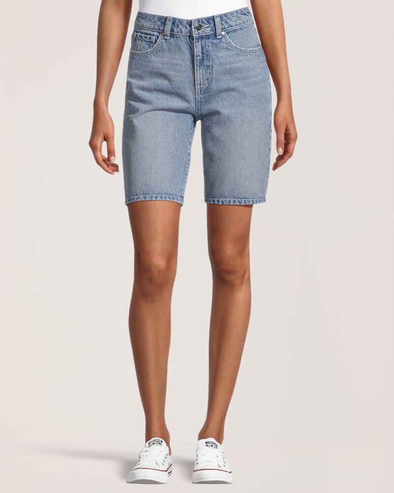 Short en jean style bermuda à taille haute pour femmes, Denver