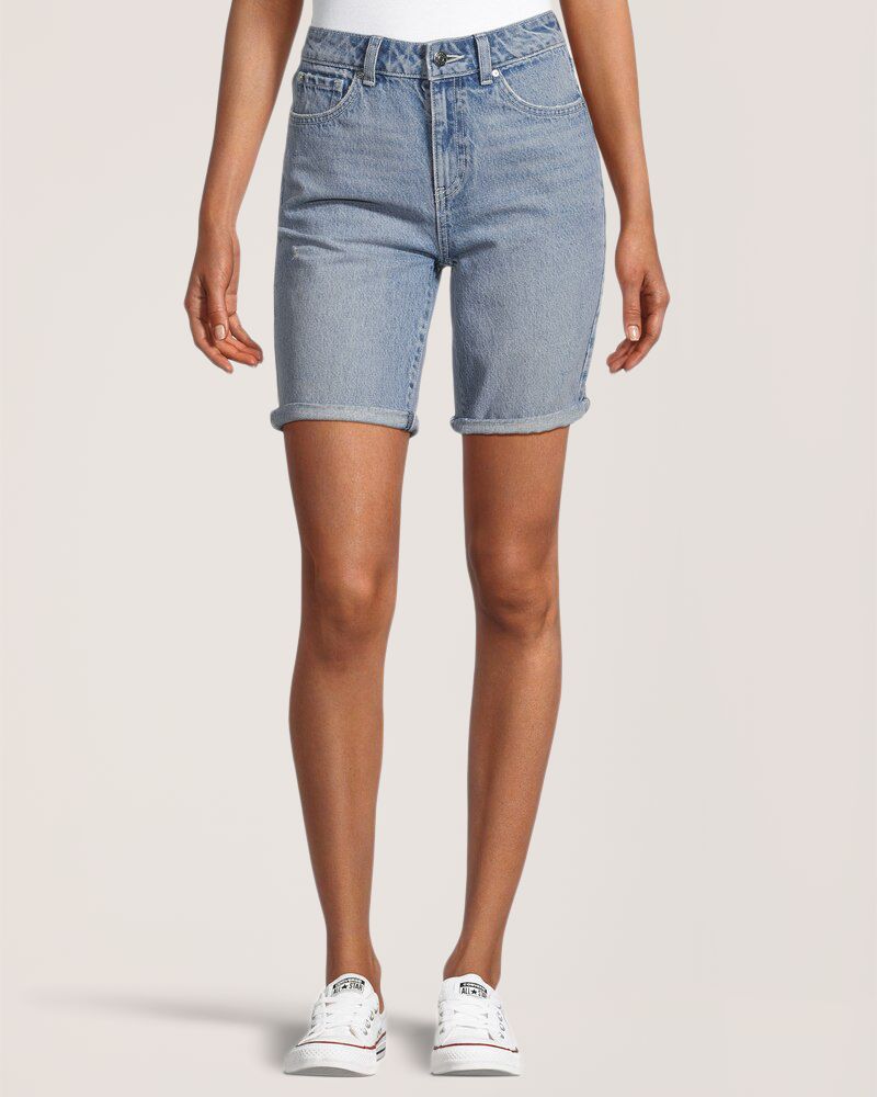 Short en jean style bermuda à taille haute pour femmes, Denver Hayes